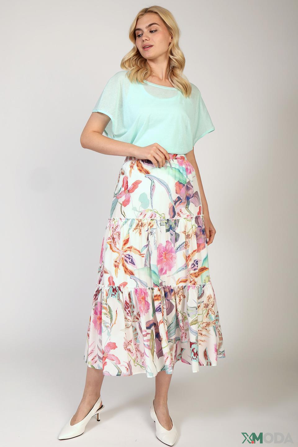 Блуза Marc Cain с сетчатыми рукавами мятная