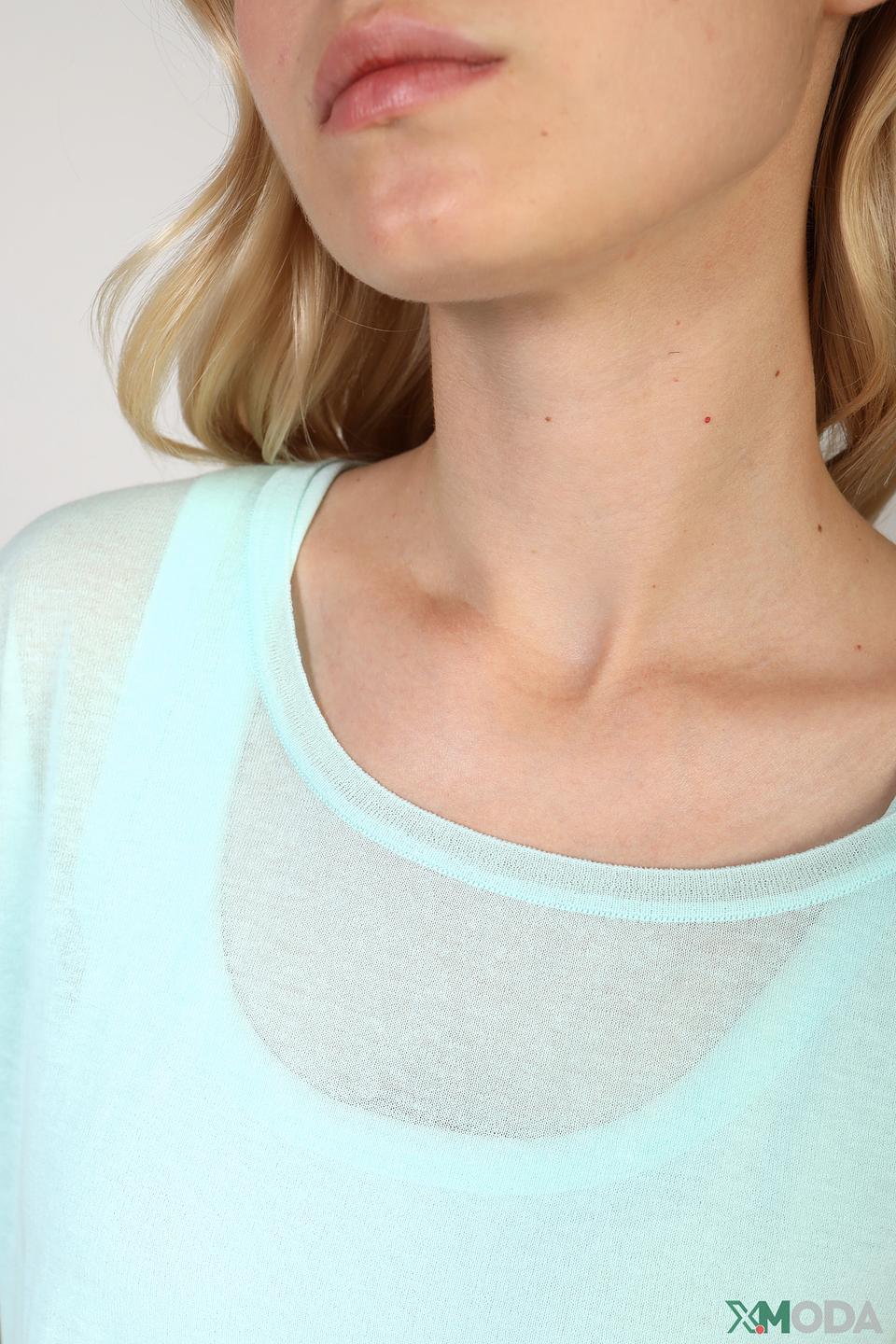 Блуза Marc Cain с сетчатыми рукавами мятная