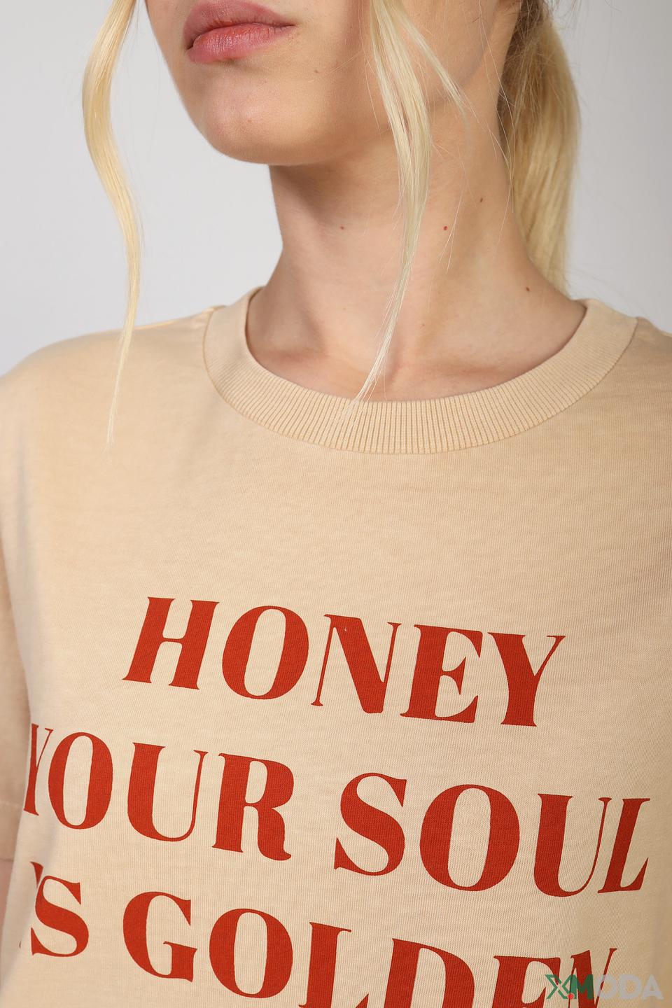 Футболка Rich and Royal с принтом бежевая