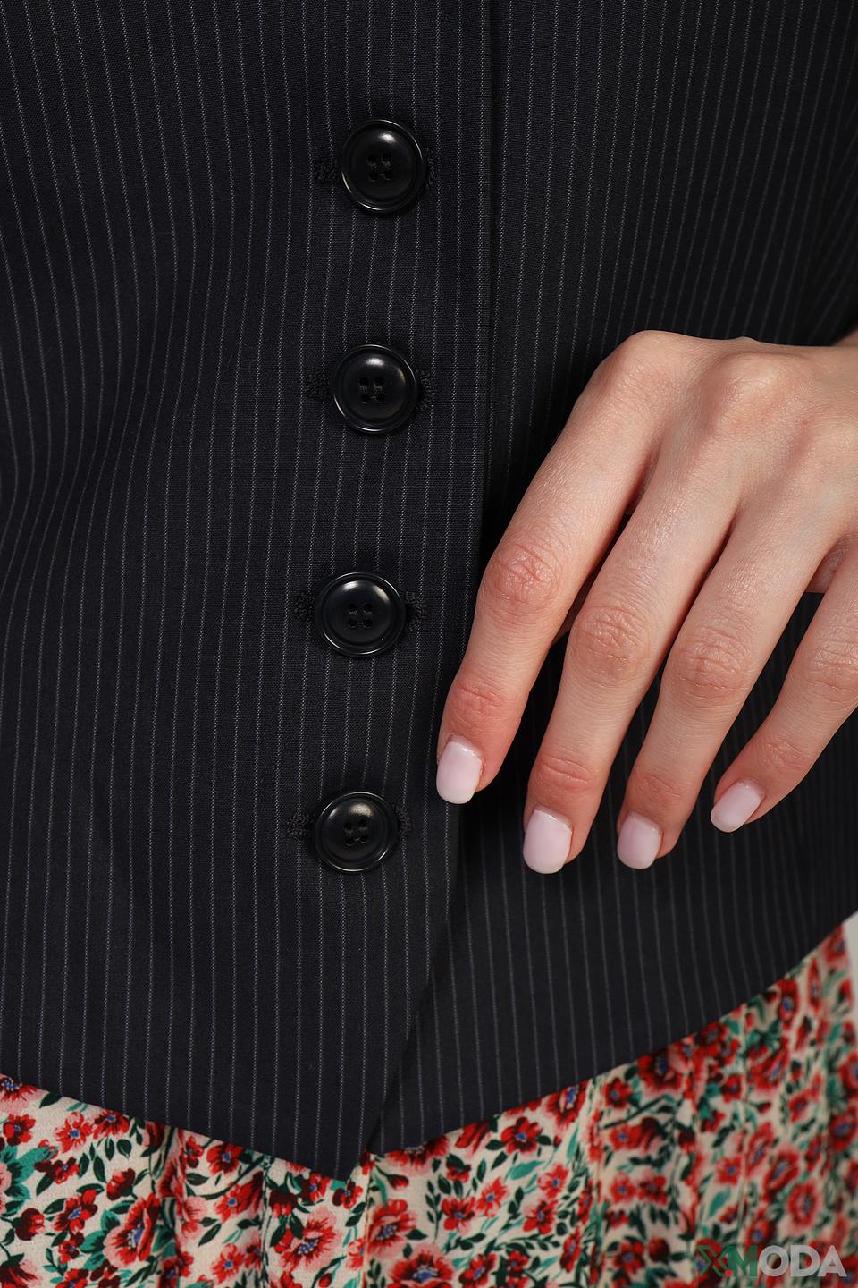 Жилет Set в полоску чёрный