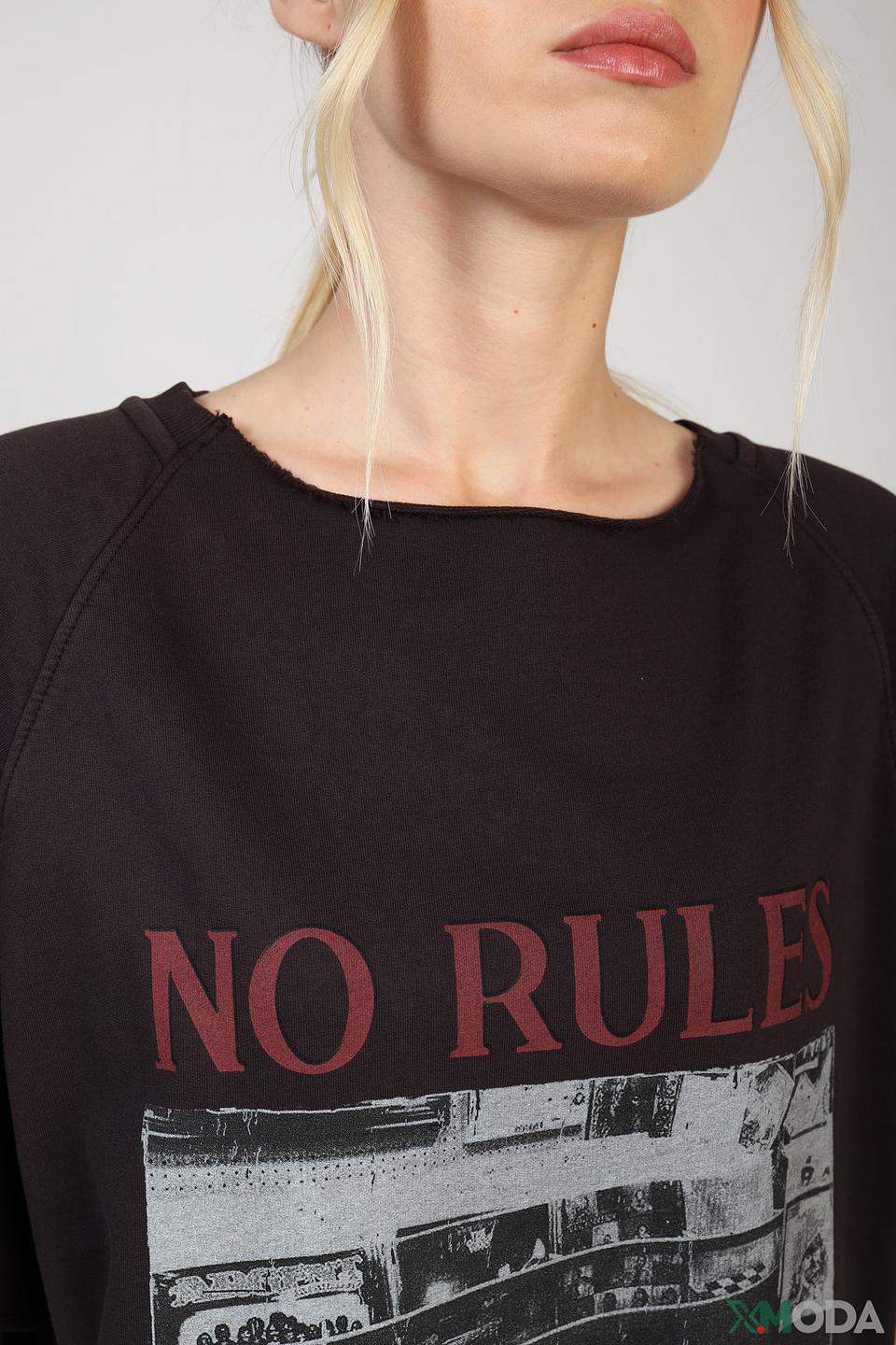 Платье Set с принтом No Rules чёрное