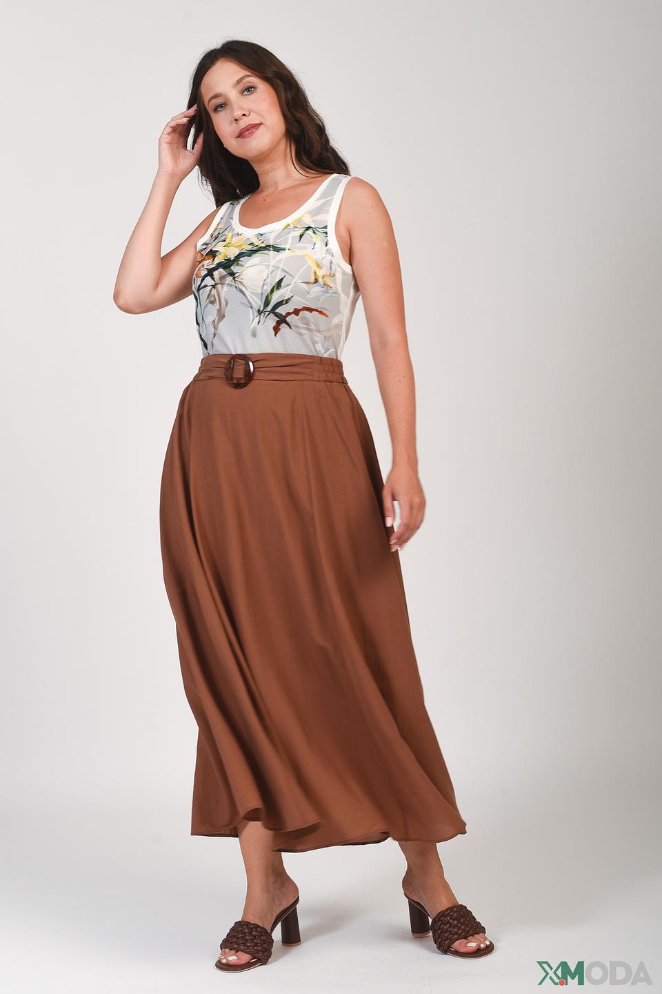 Юбка Samoon коричневая с поясом