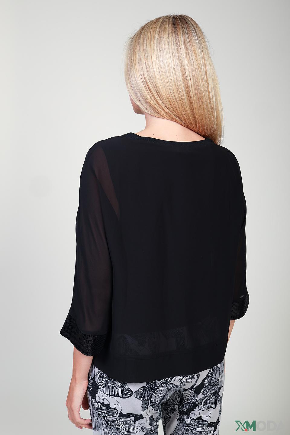 Блуза Pezzo с рукавами-фонариками черная