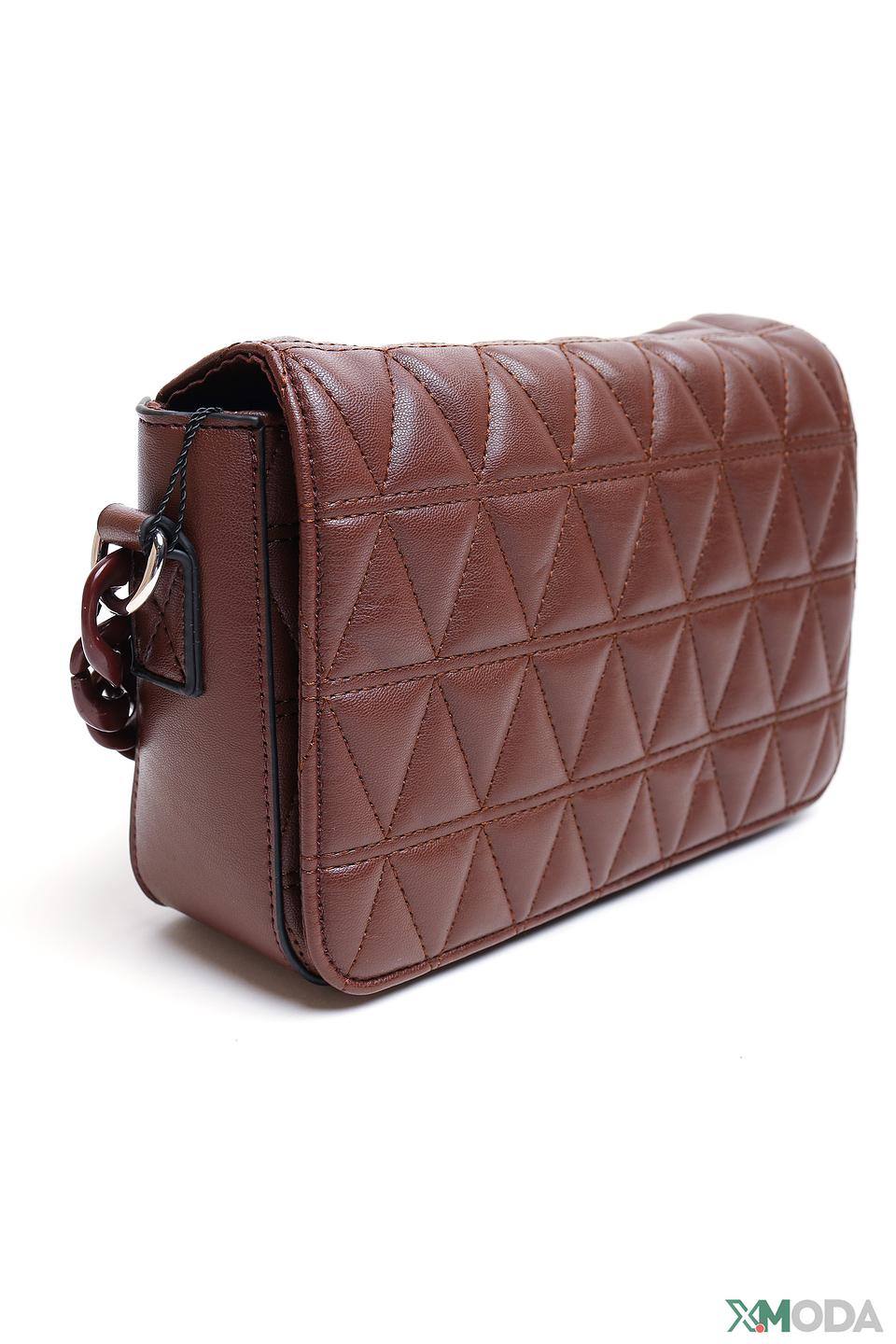 Сумка Pezzo стеганая коричневая