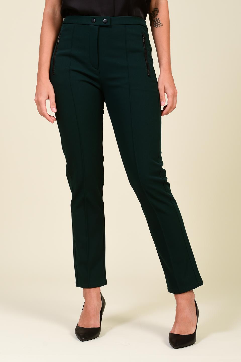 Брюки Pezzo с молниями изумрудные