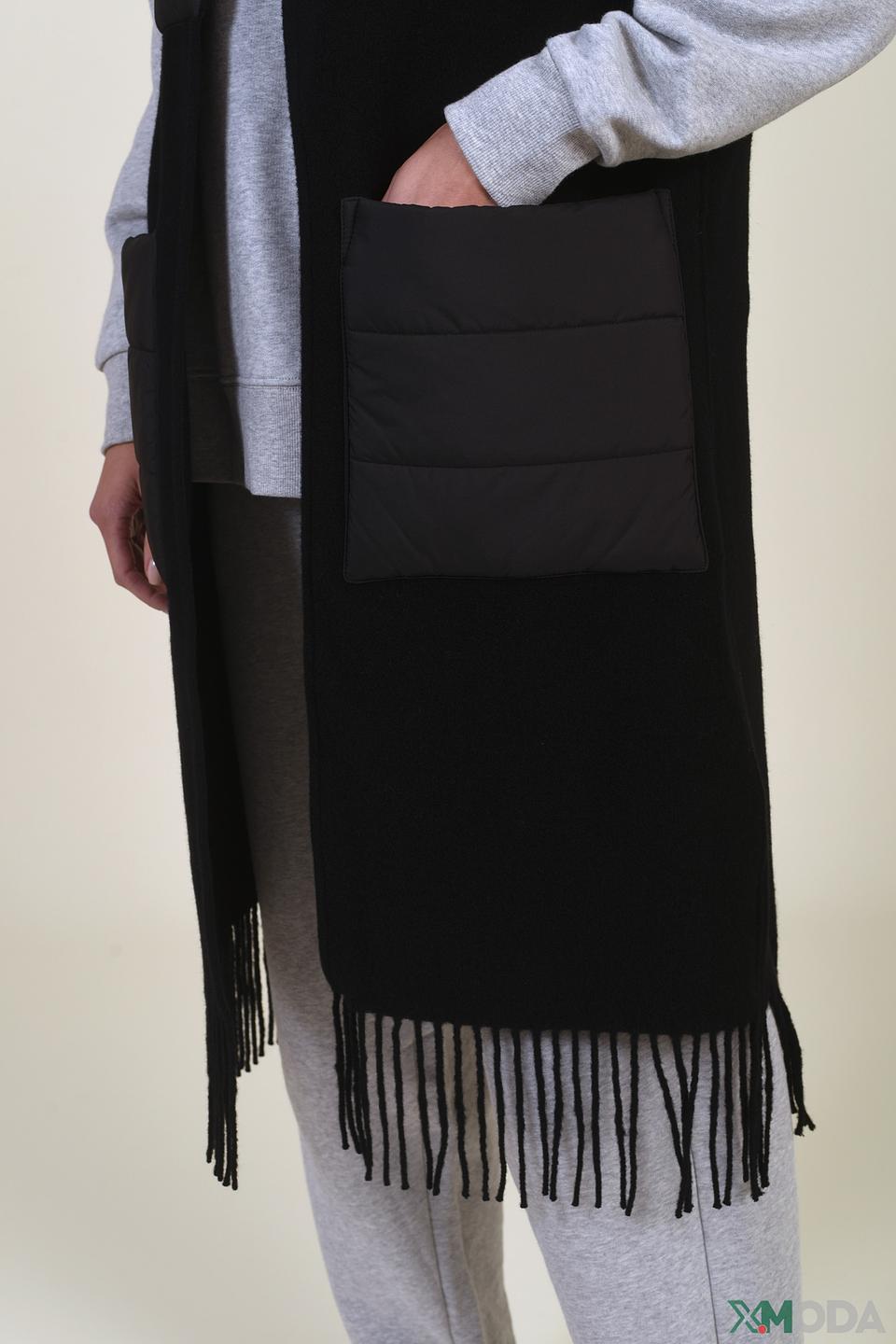 Жилет Marc Cain чёрный с бахромой