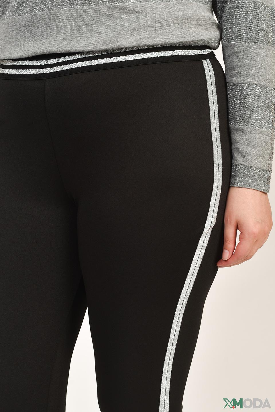 Брюки Doris Streich с полосой чёрные