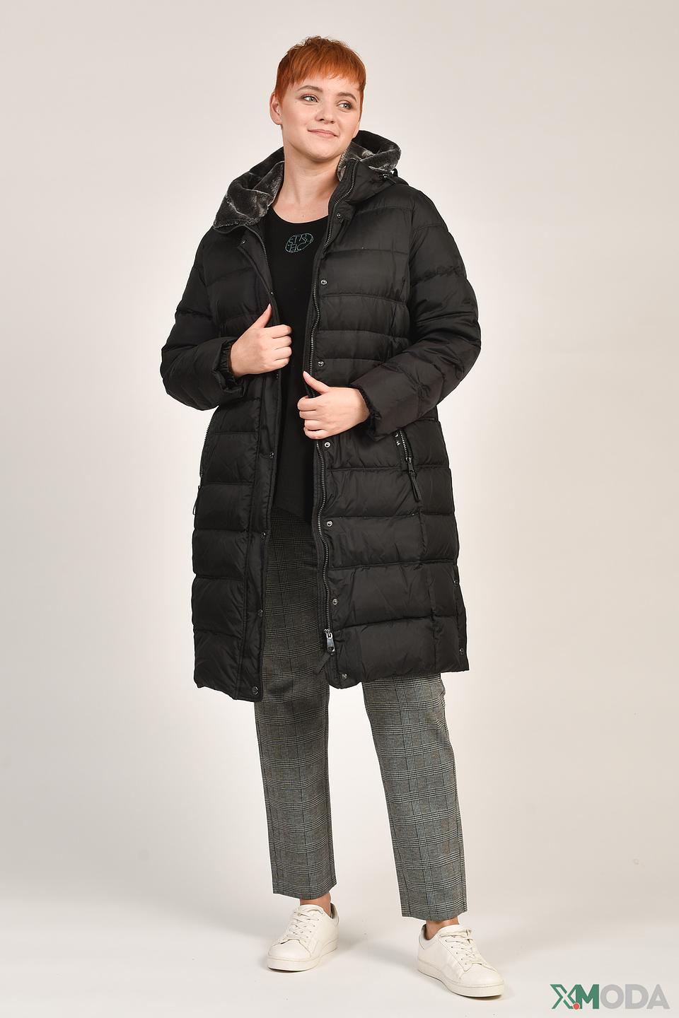 Пальто Lebek стеганое чёрное