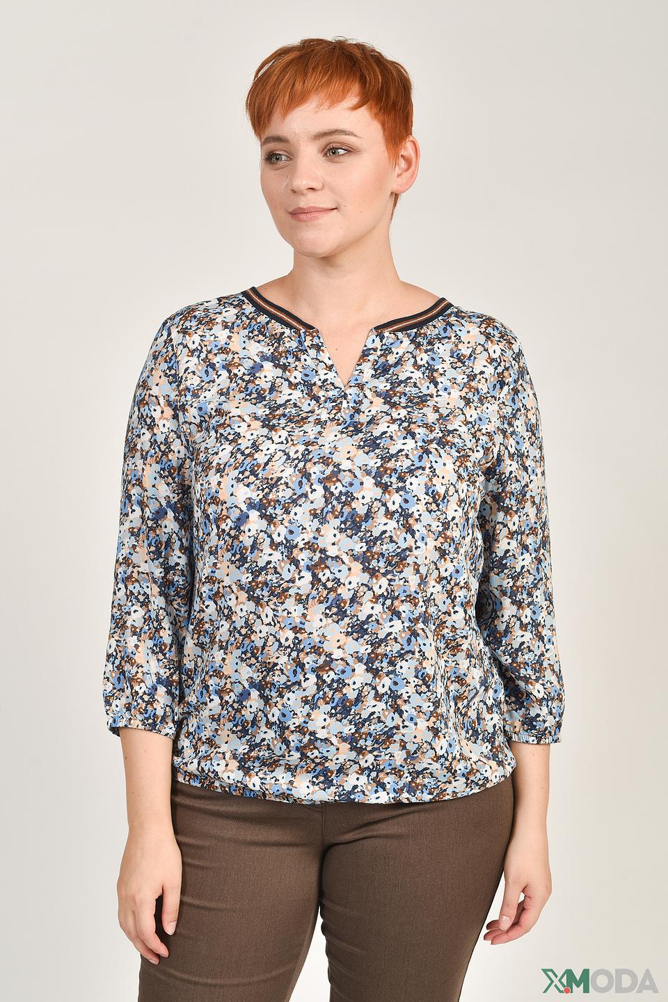 Блуза Rabe collection с принтом голубой