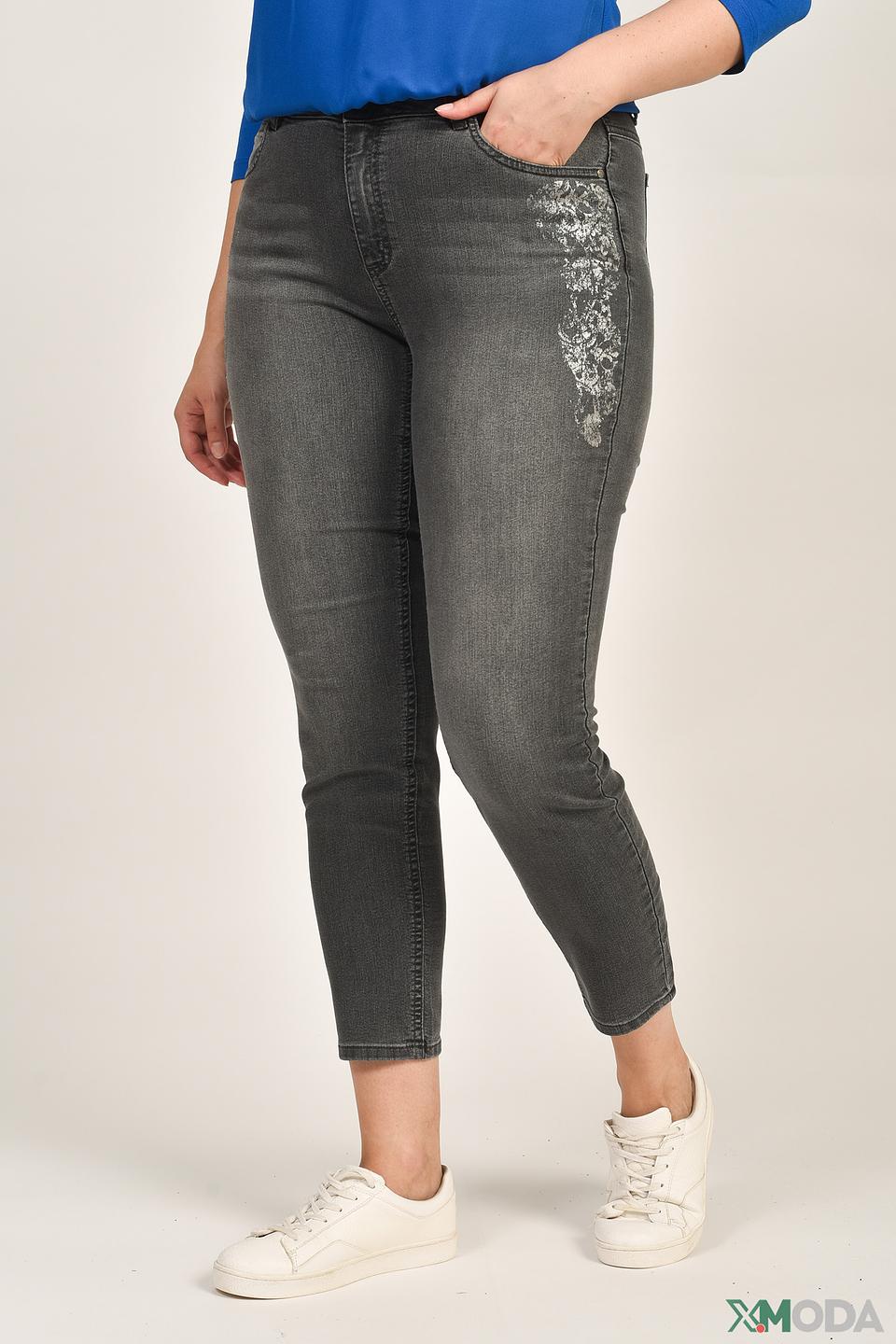 Джинсы с вышивкой Thomas Rabe серые