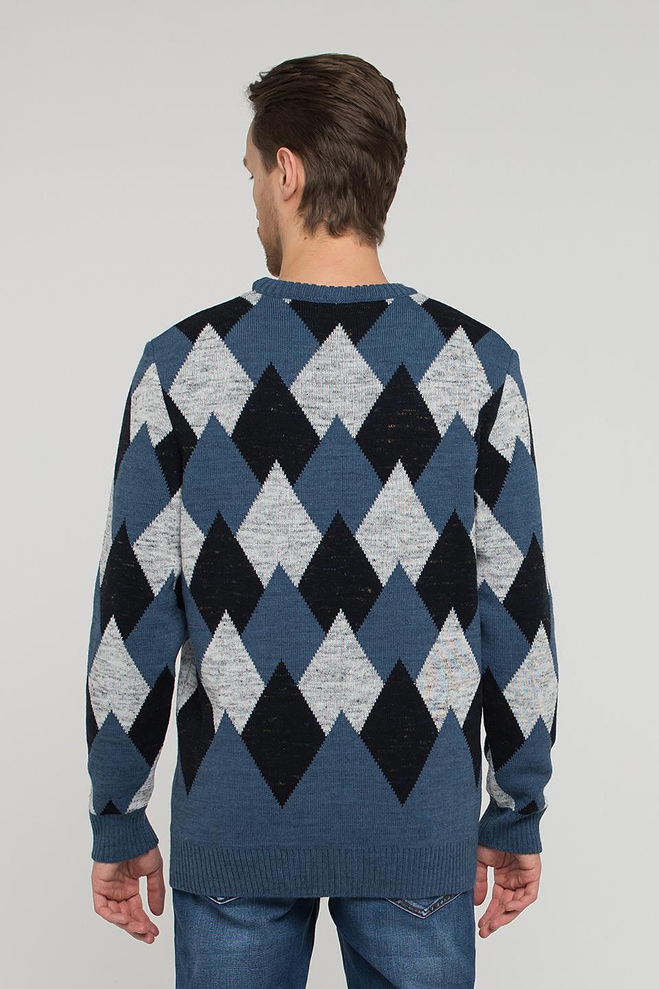 Джемпер VAY мужской в ромб синий