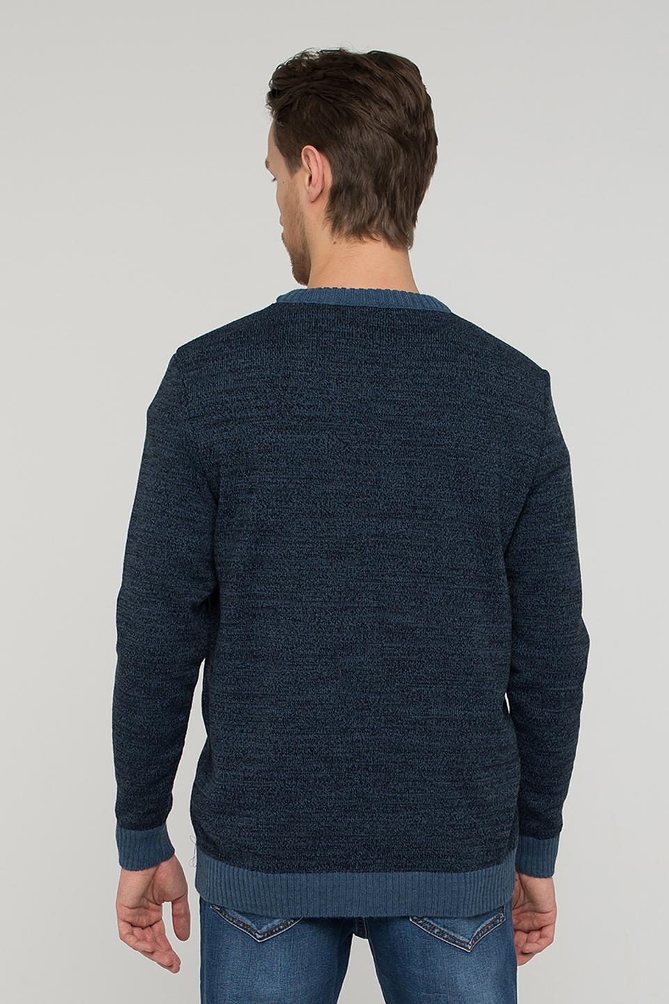 Джемпер VAY мужской V-образный тёмно-синий