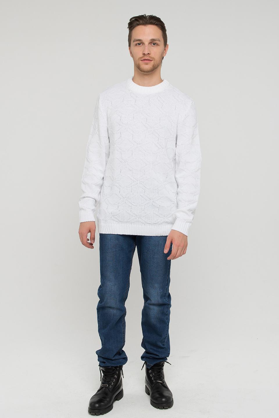Джемпер VAY мужской белый с узором