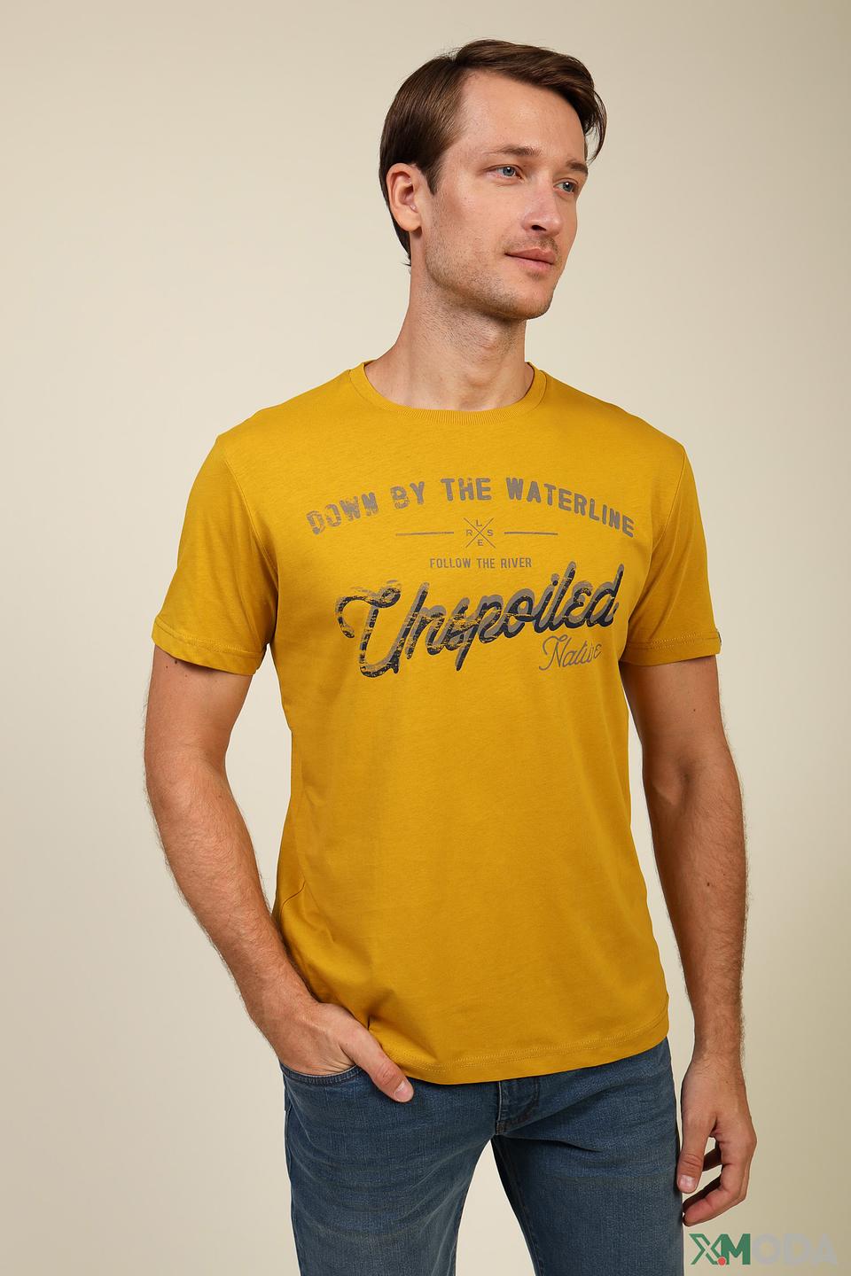 Футболка Lerros горчичная с принтом