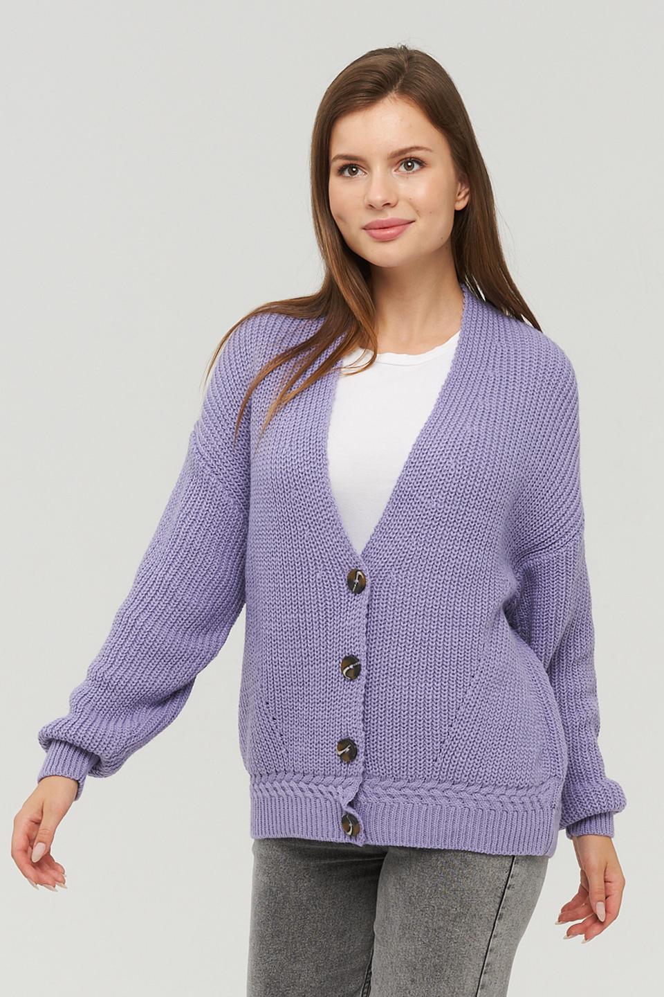 Кардиган VAY вязаный лавандовый