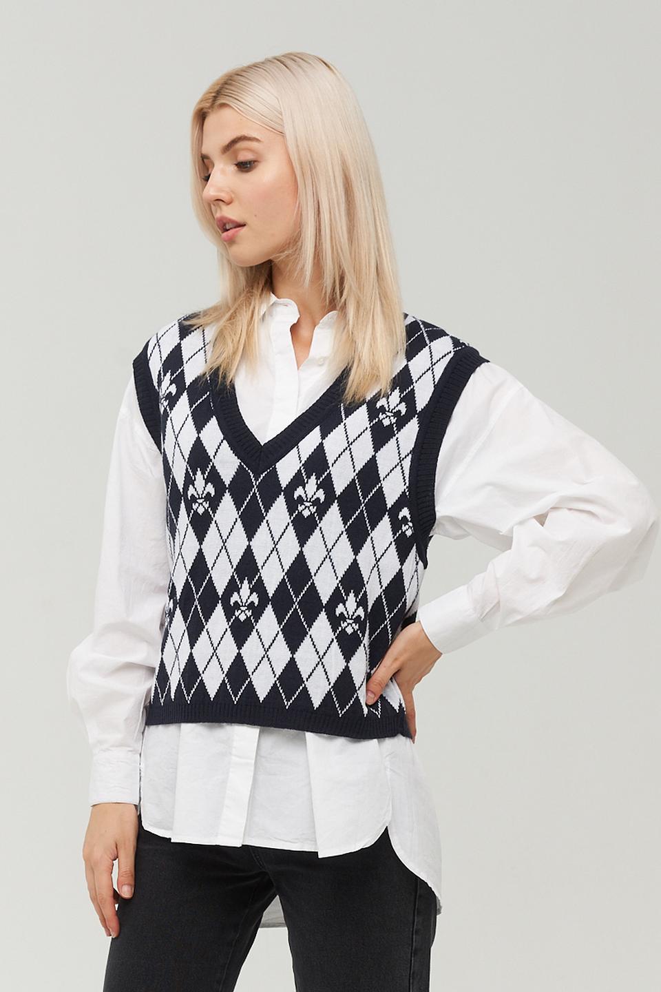 Жилет BE YOU в ромбик чёрный