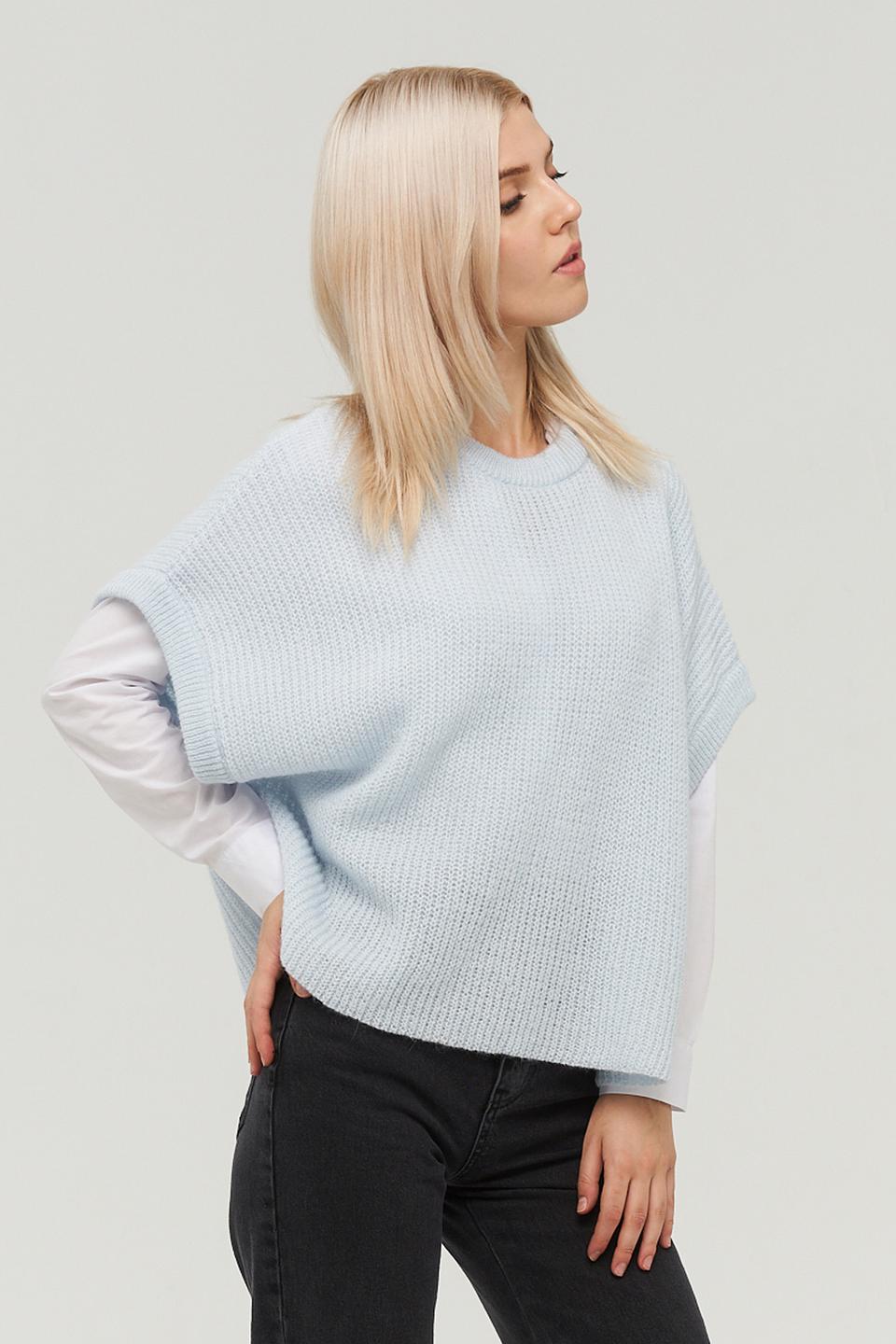 Жилет BE YOU вязаный голубой