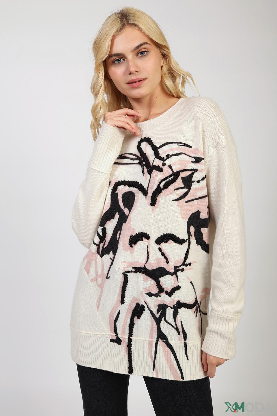 Пуловер Marc Cain с принтом