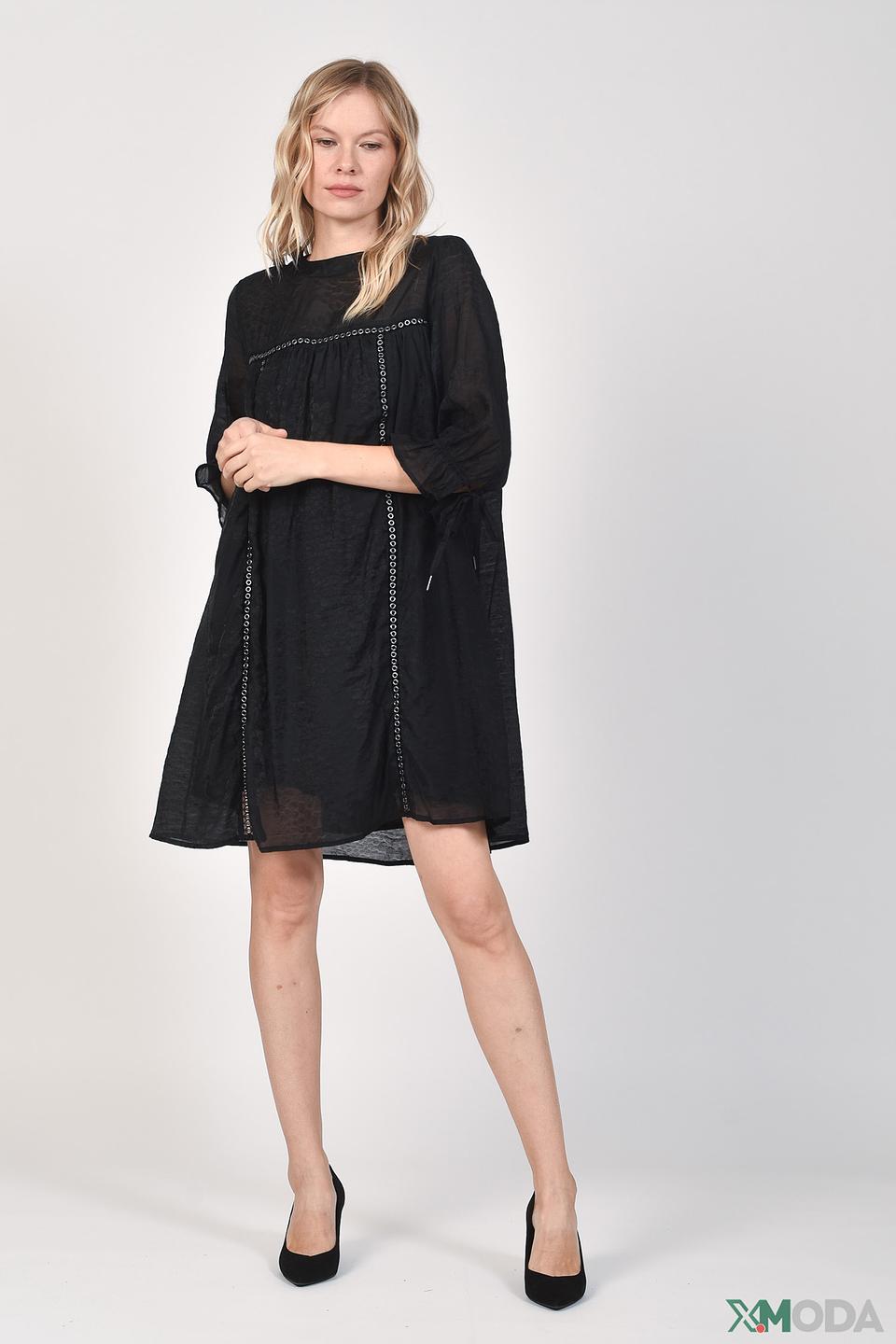 Платье s.Oliver чёрное с вышивкой