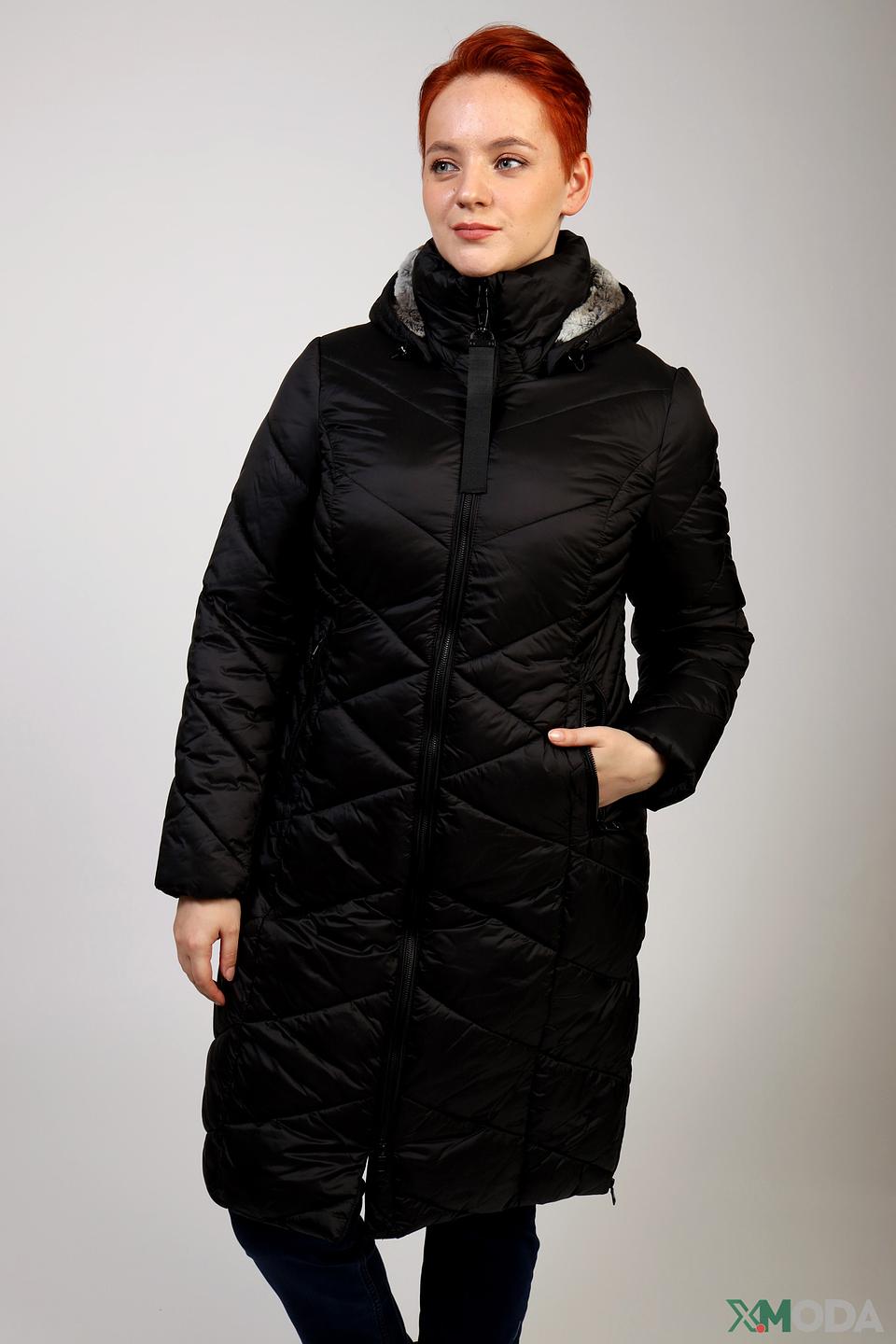 Пальто District стеганое чёрное