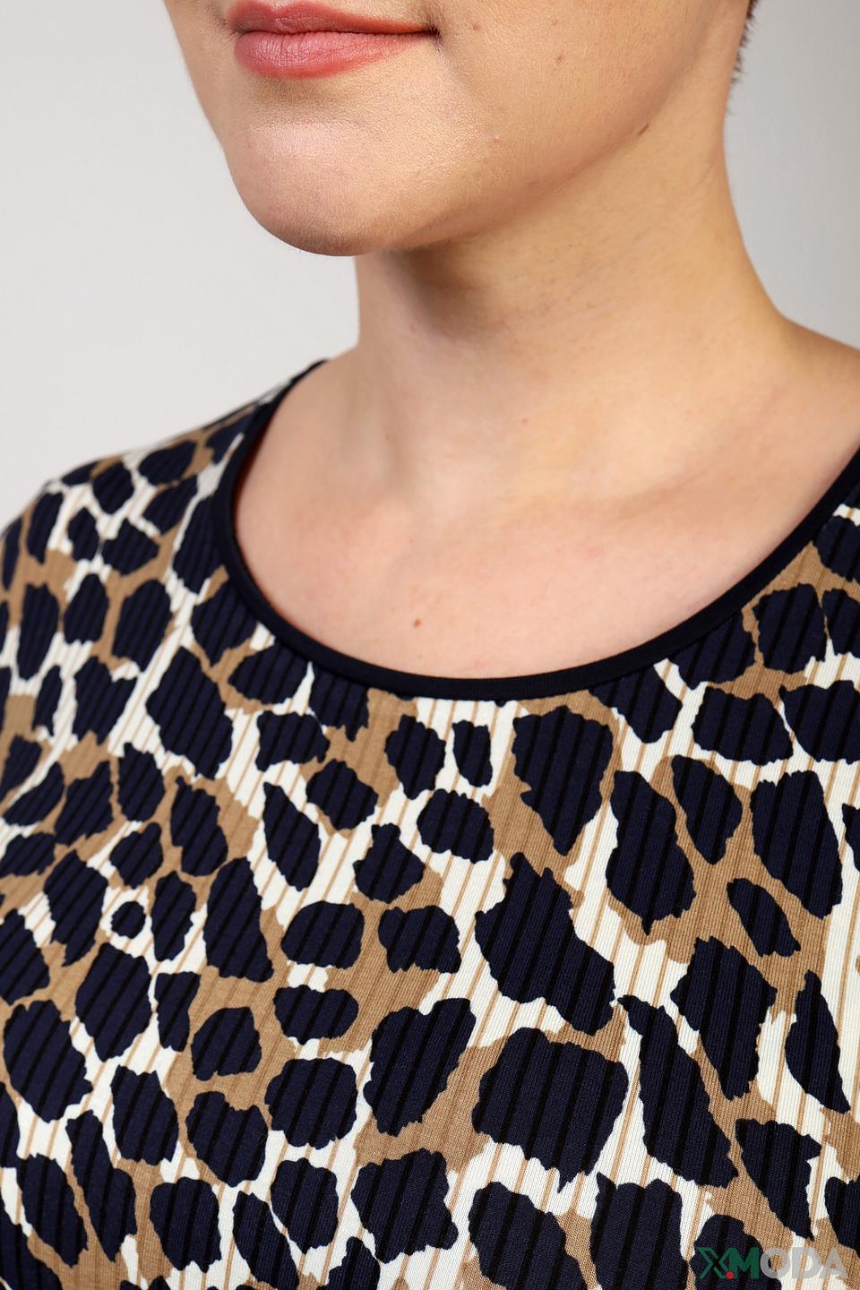 Лонгслив Lebek с леопардовым принтом