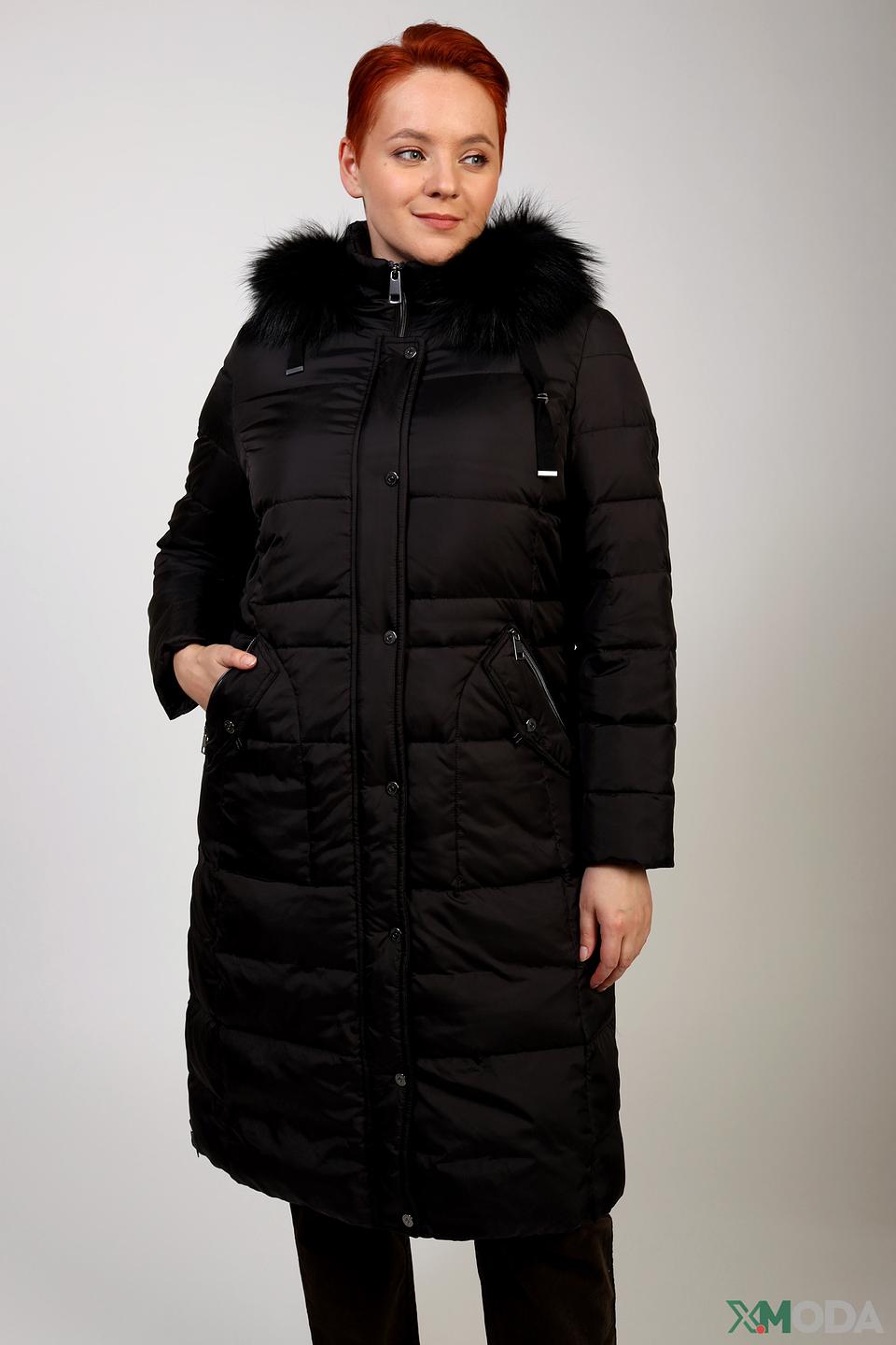 Пальто Lebek чёрное стеганое