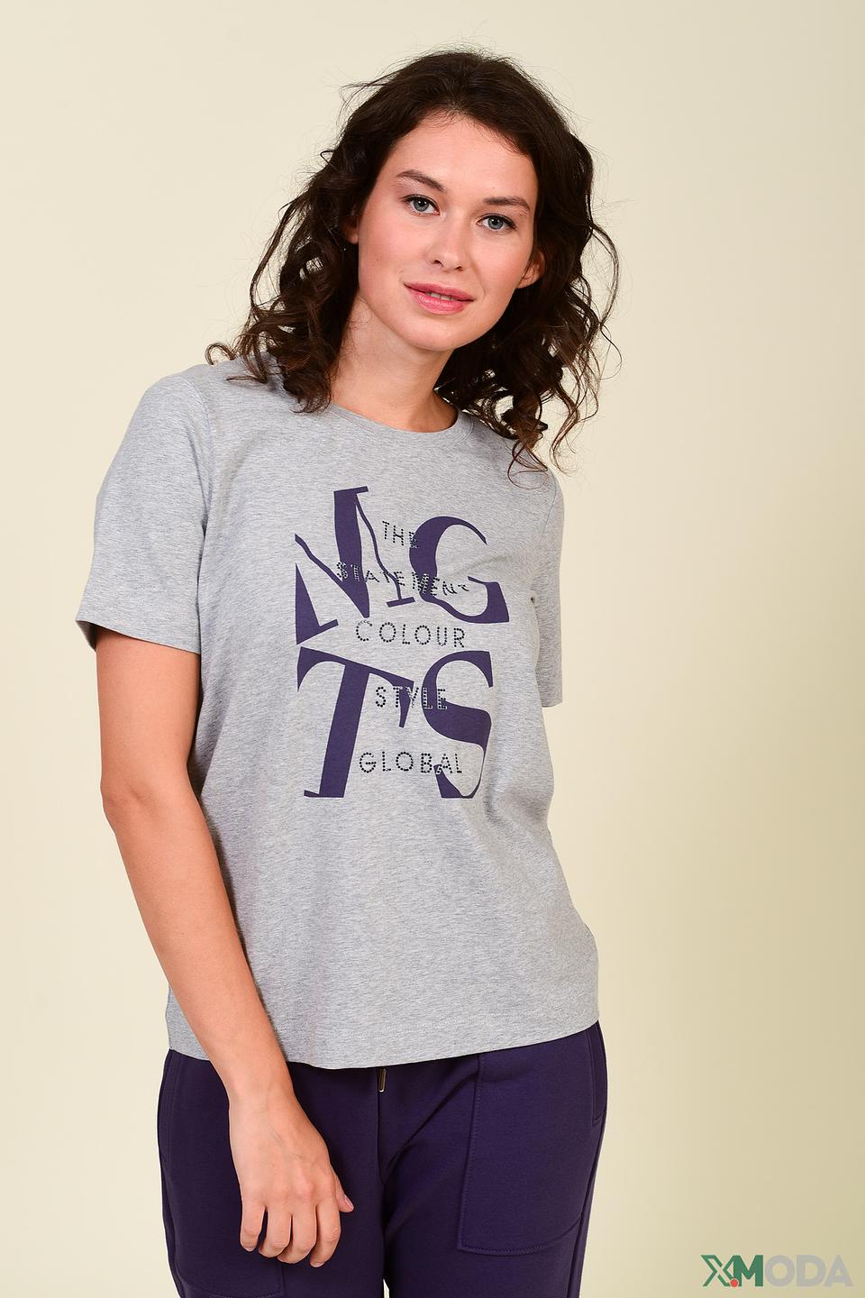 Футболка Margittes с принтом серая