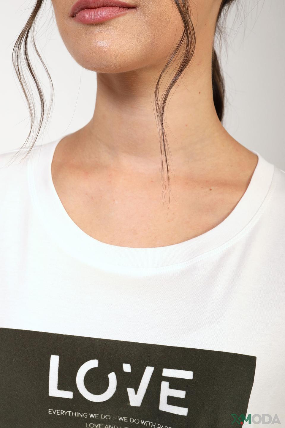 Футболка Mos Mosh с принтом LOVE белый