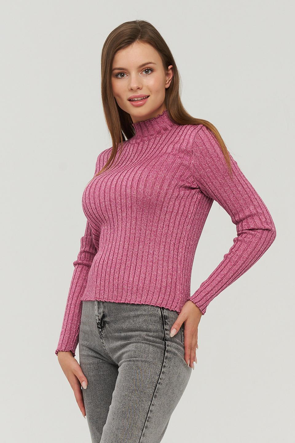 Водолазка VAY с рельефом розовая