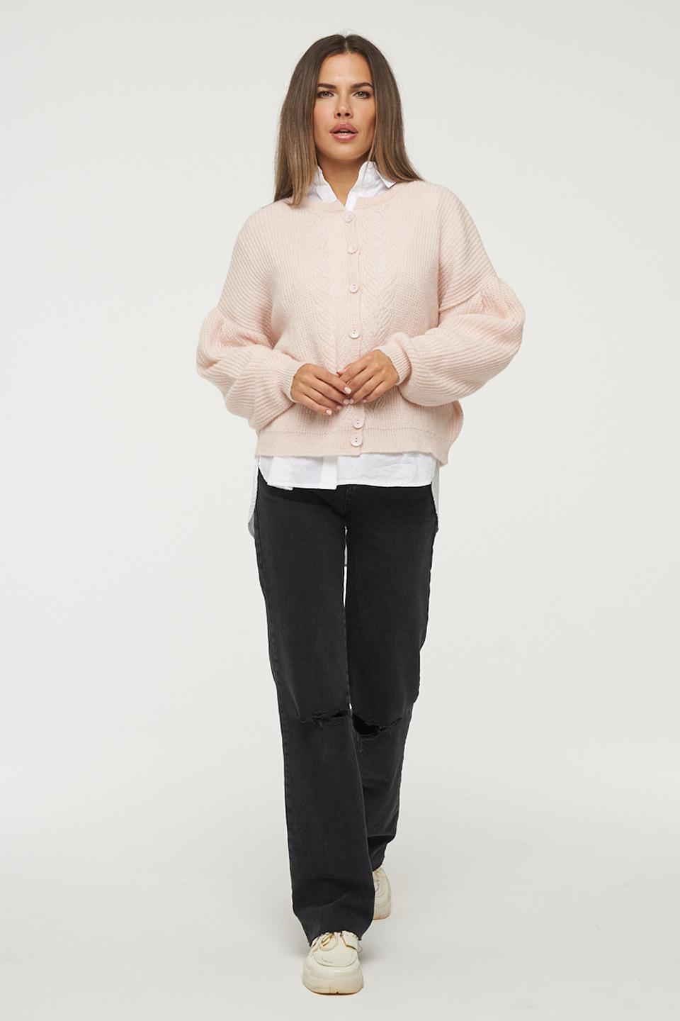 Жакет BE YOU вязаный персиковый