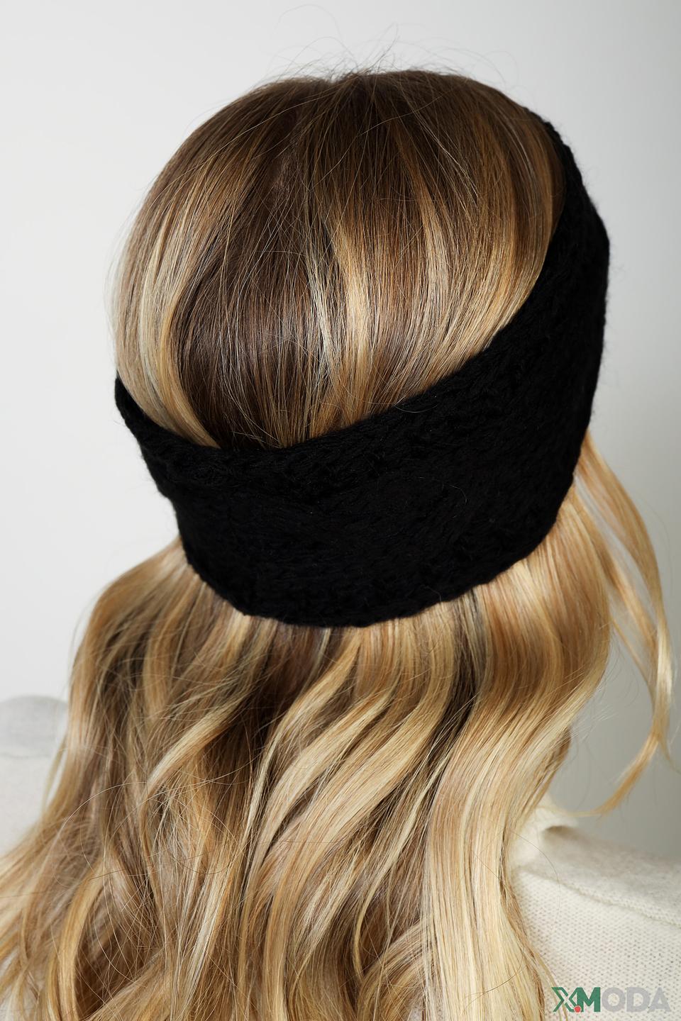 Повязка на голову Wegener чёрная вязаная