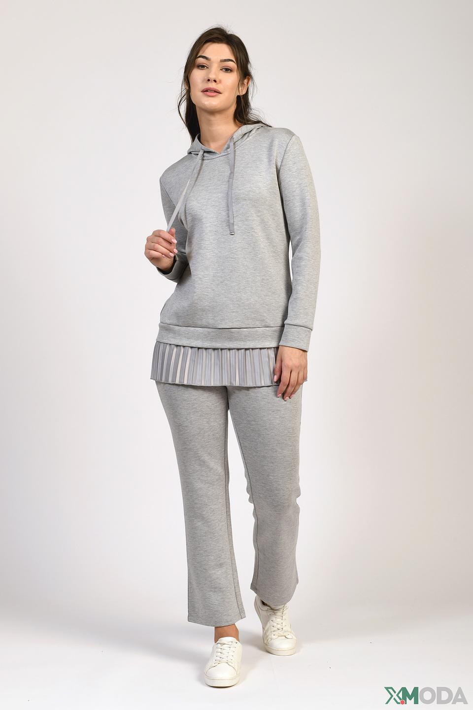 Джемпер Apart с плиссировкой серый