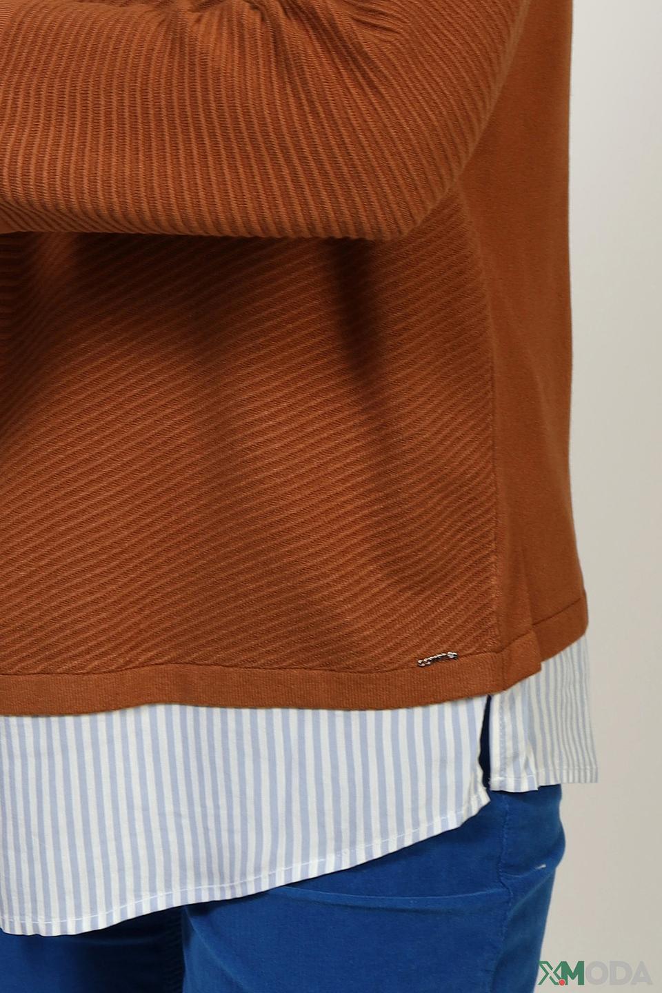 Блуза Comma с текстурой коричневая