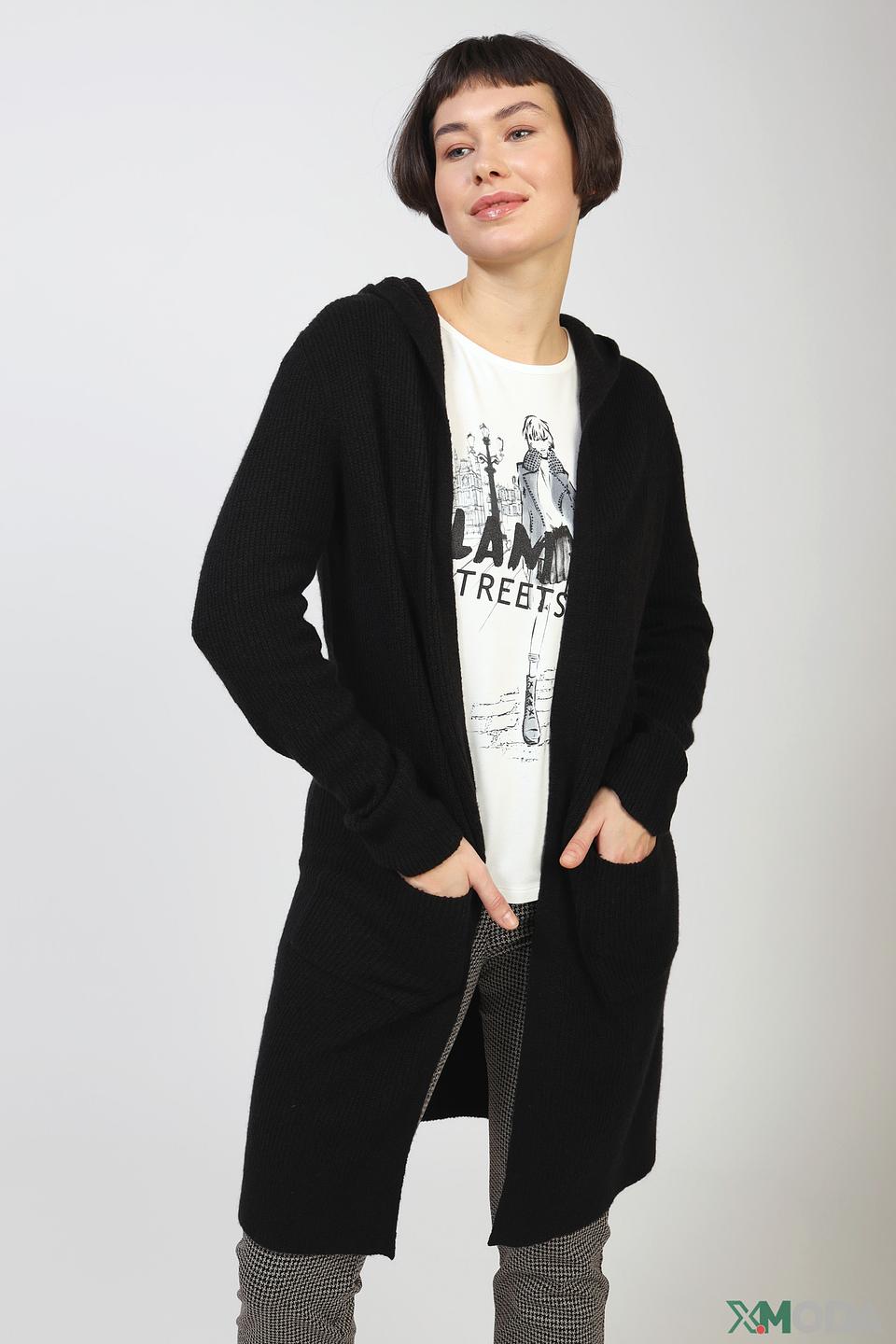 Кардиган s.Oliver чёрный с капюшоном