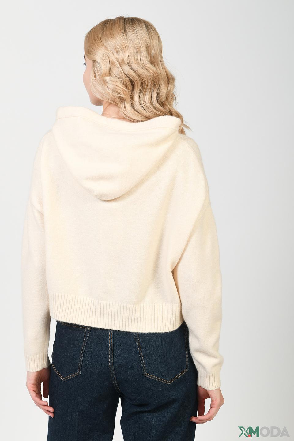 Пуловер QS girl с капюшоном бежевый