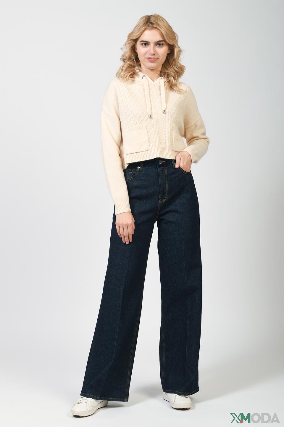 Пуловер QS girl с капюшоном бежевый