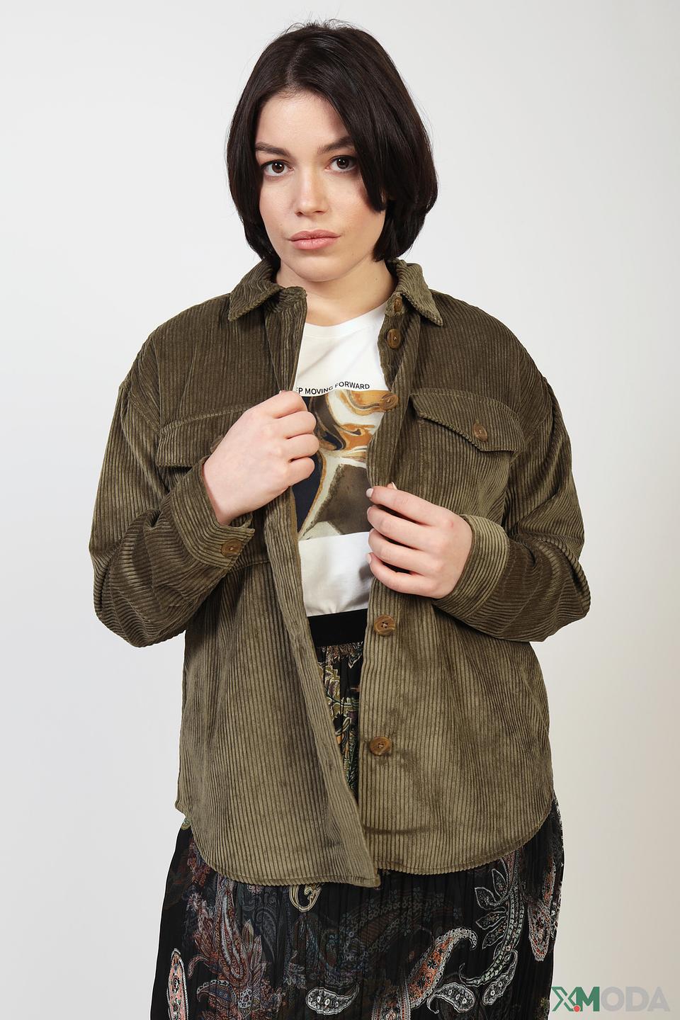 Жакет Comma вельветовый оливковый