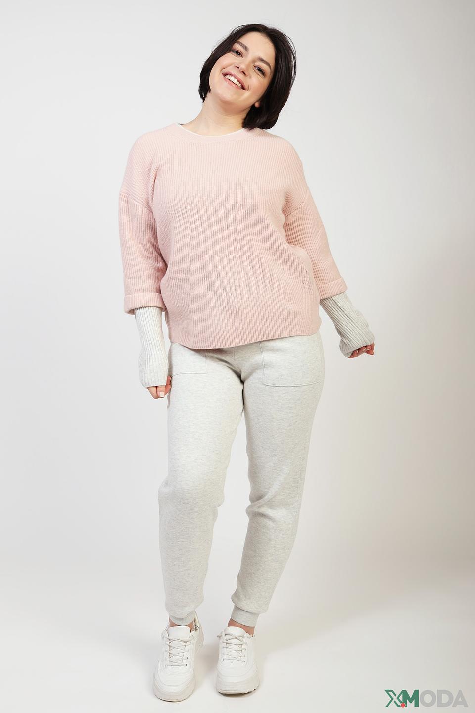 Пуловер Oui с контрастными рукавами