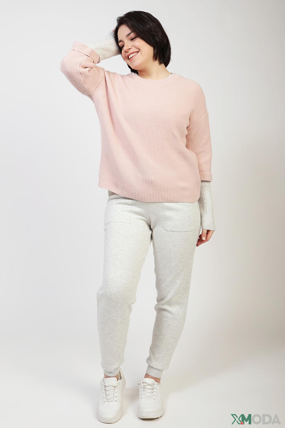 Пуловер Oui с контрастными рукавами