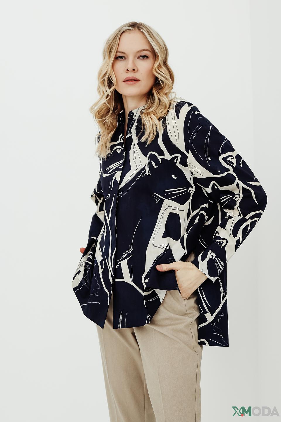 Рубашка Comma с принтом