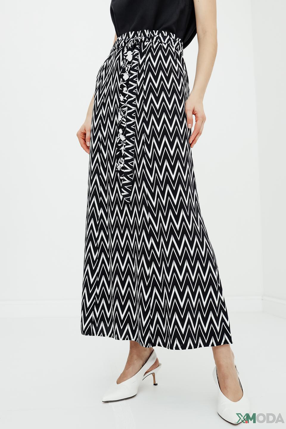 Юбка Betty Barclay зигзаг чёрно-белая