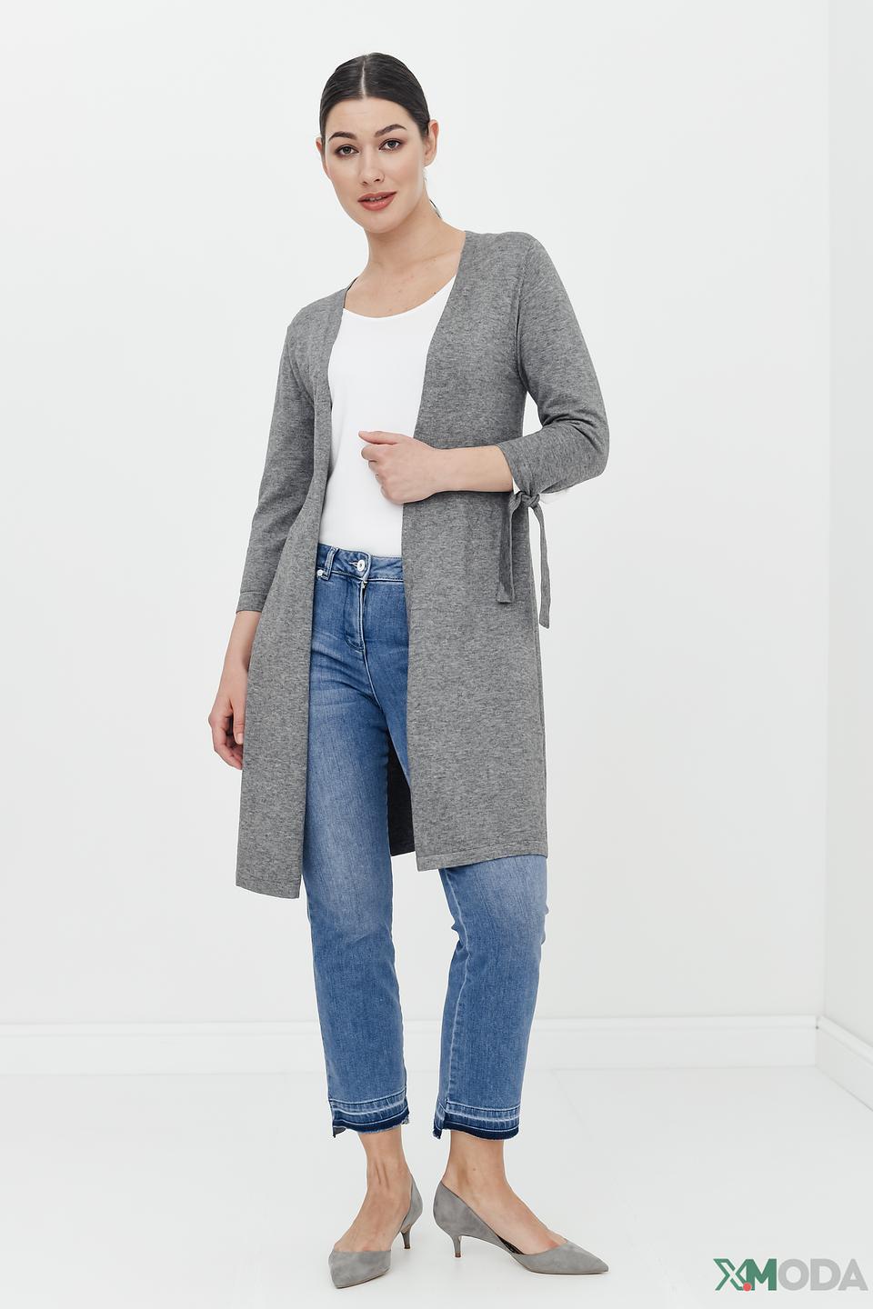 Кардиган Pezzo серый с рукавами-завязками