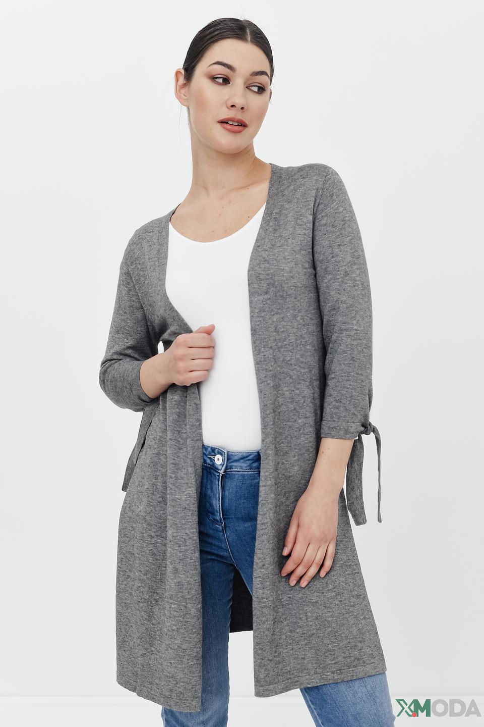 Кардиган Pezzo серый с рукавами-завязками