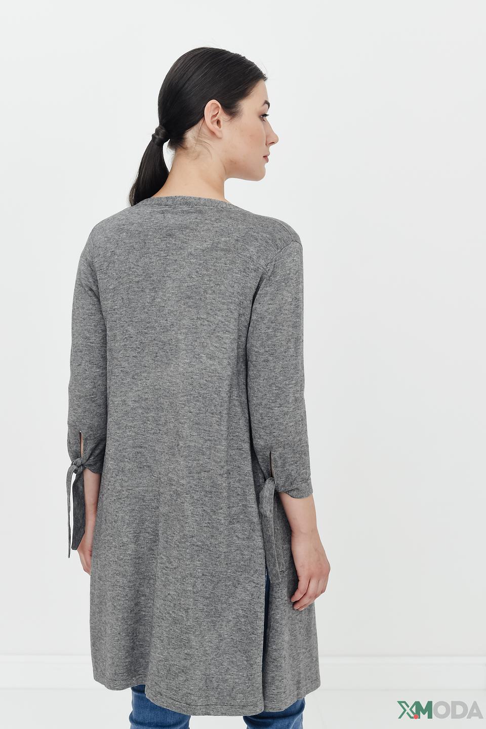 Кардиган Pezzo серый с рукавами-завязками