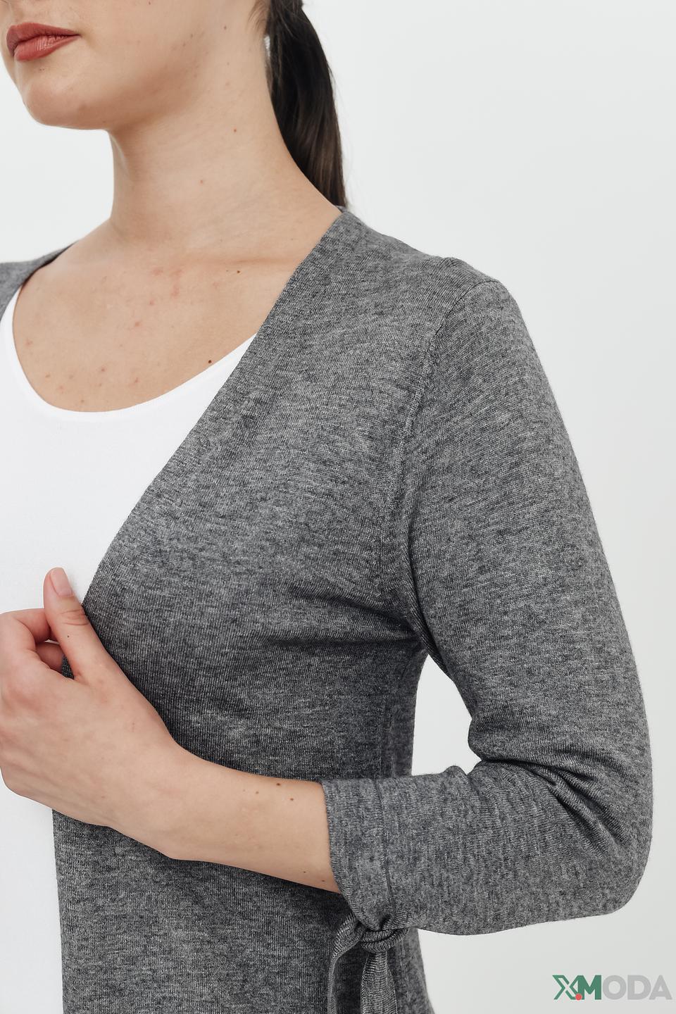 Кардиган Pezzo серый с рукавами-завязками