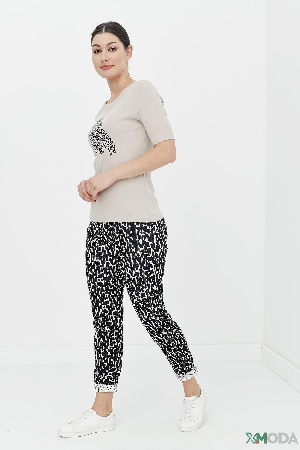 Брюки Bianca приталенные чёрно-белые