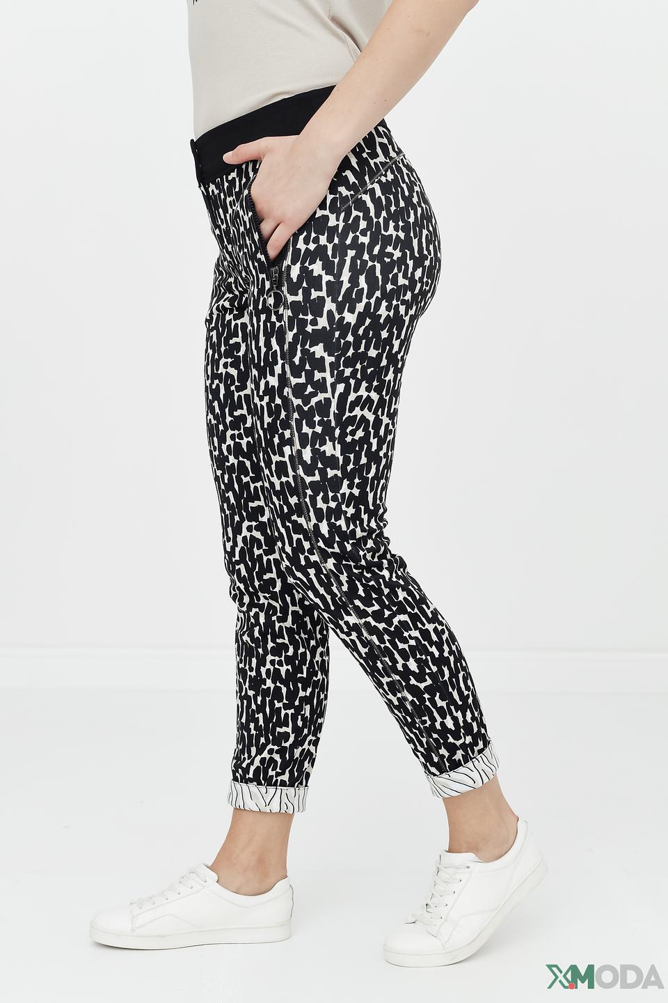 Брюки Bianca приталенные чёрно-белые