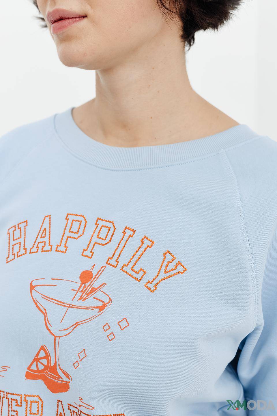 Пуловер Margittes с принтом голубой