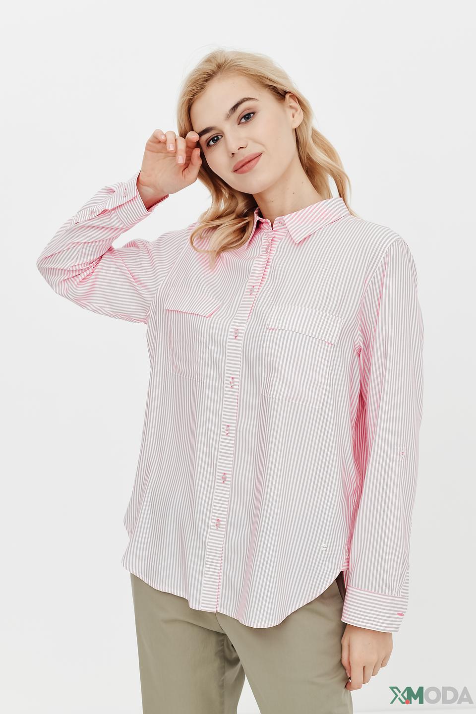 Рубашка Olsen в полоску розовая