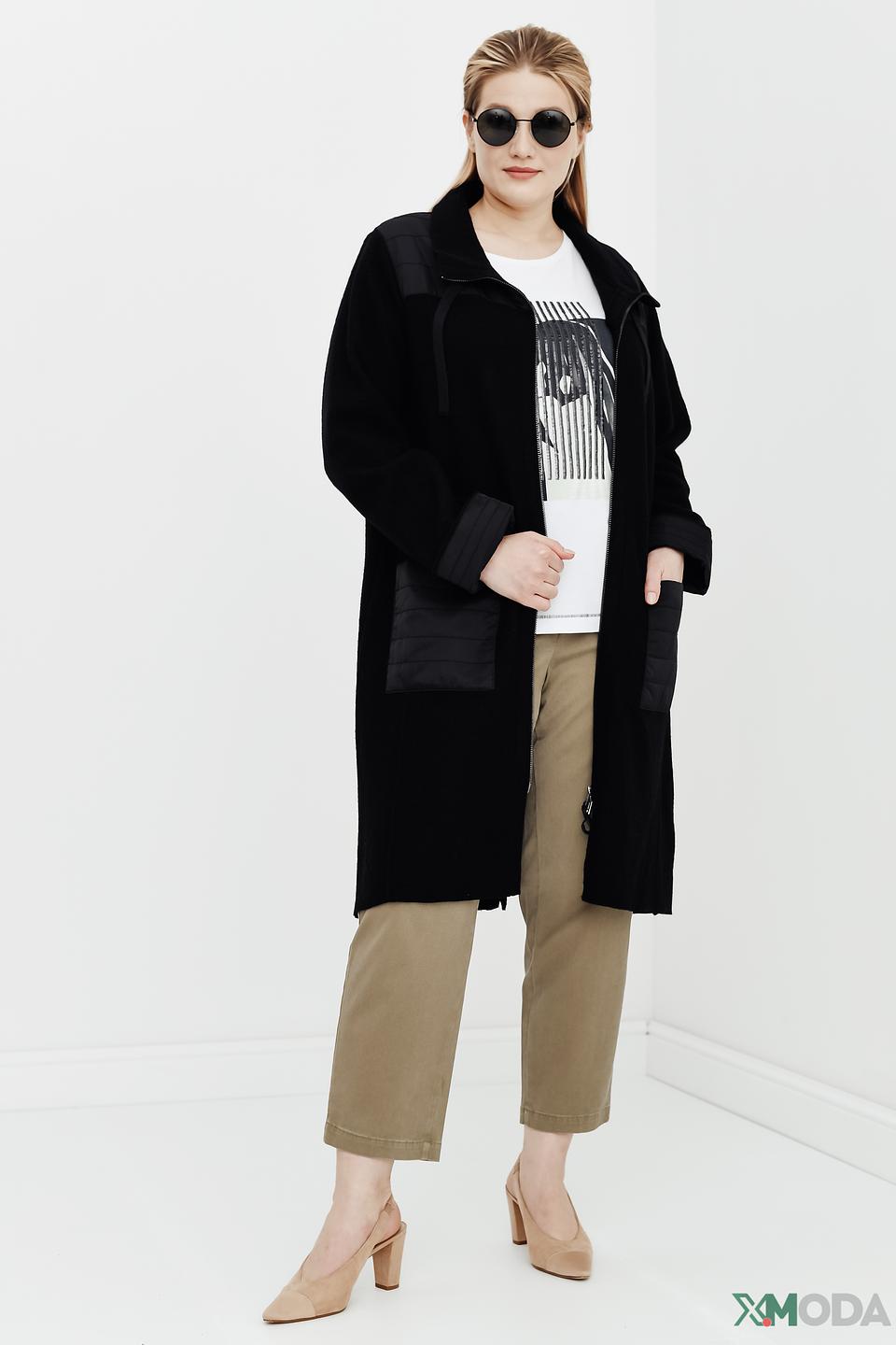 Пальто Doris Streich чёрное стеганое